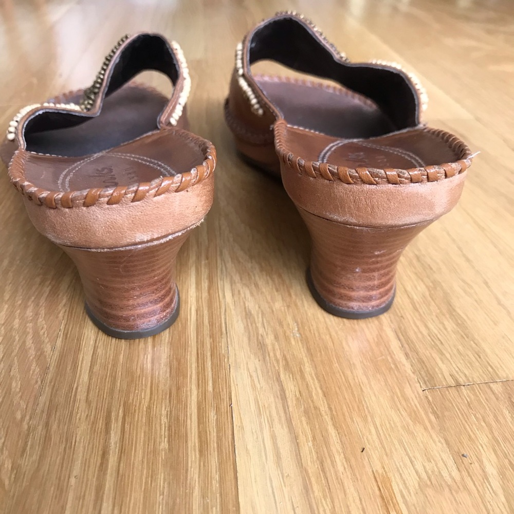 Clarks boho leather heel sandals 8 - Picture 5 of 7